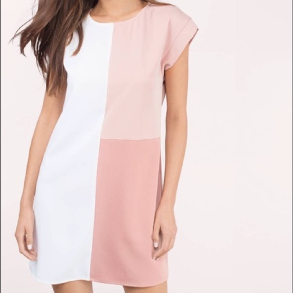 Tobi Pink Color Block Shift Dress